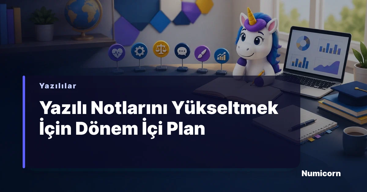 Öğrenci ders çalışırken plan yapıyor