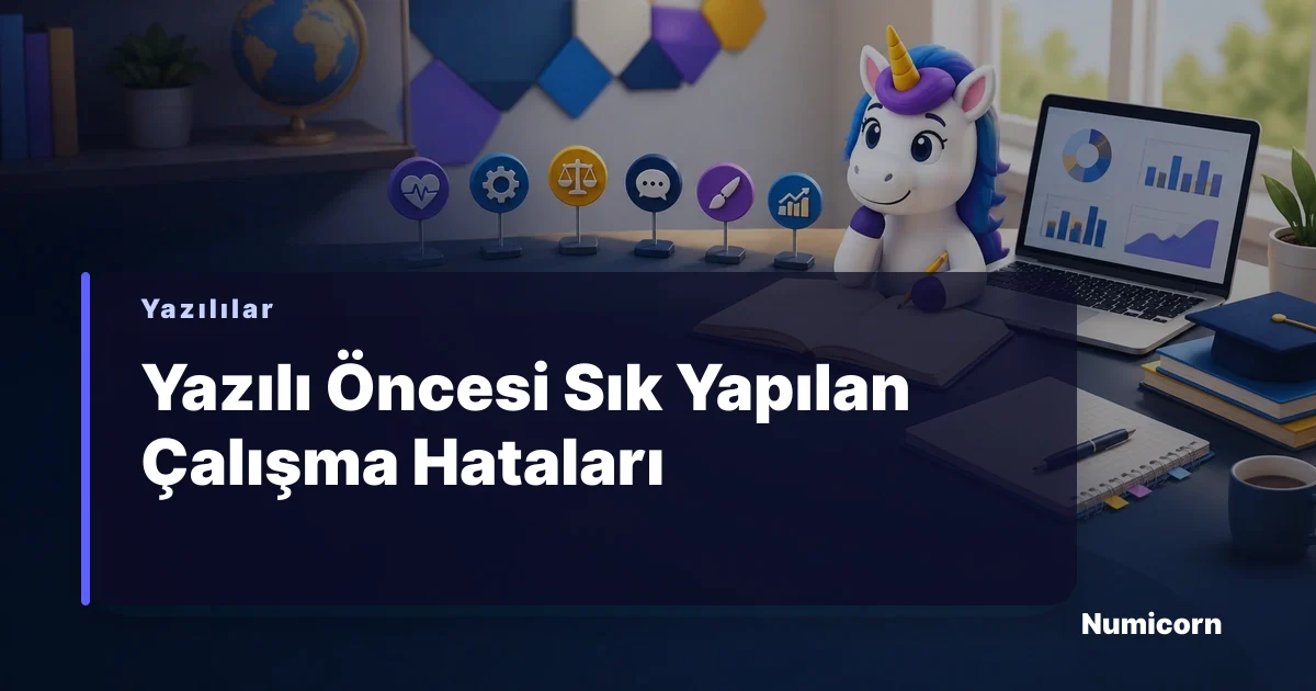 Yazılı öncesi çalışma masasında oturan öğrenci