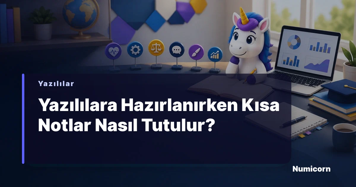 Öğrenci ders çalışırken defterine not alıyor