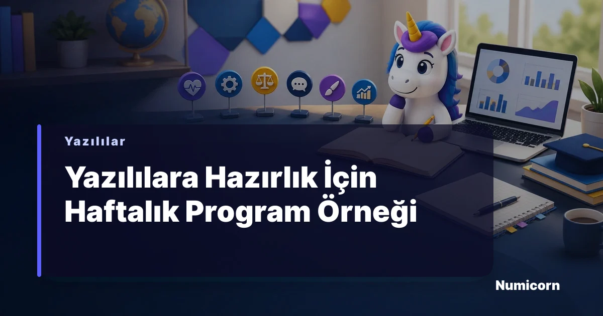 Öğrencinin masasında ders kitapları ve bir çalışma planı olan yazılılara hazırlık konsepti.