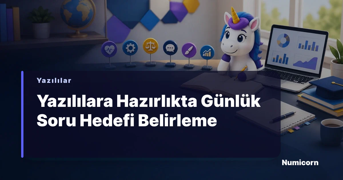 Öğrenci yazılılara hazırlanırken masasında soru çözüyor