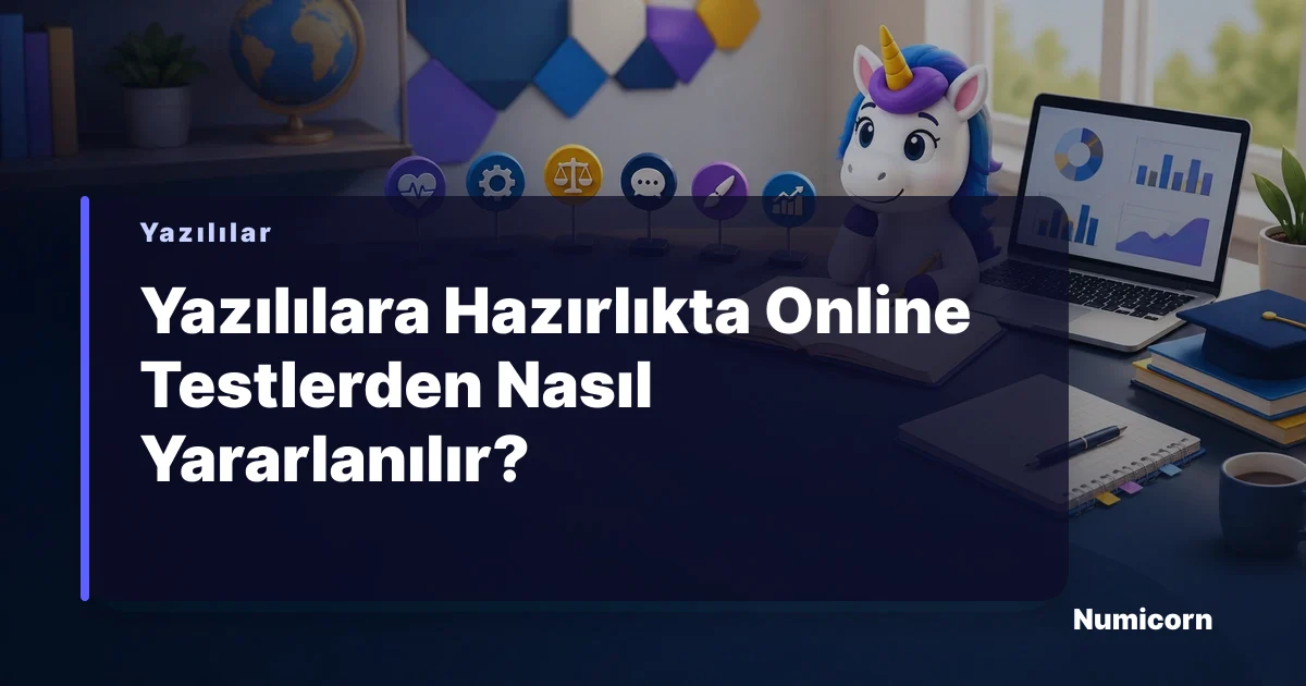 Öğrenci bilgisayarda online test çözerken ders çalışıyor