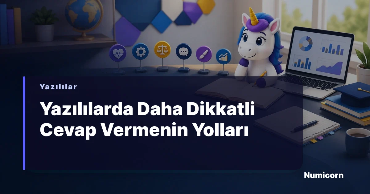 Sınavda dikkatli cevap veren öğrenci