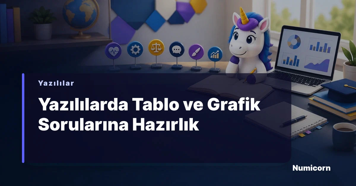 Yazılılarda tablo ve grafik sorularına hazırlanan öğrenci