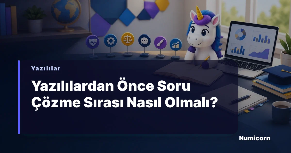 Öğrencinin masasında ders kitapları ve notlarla çalıştığı bir görsel.