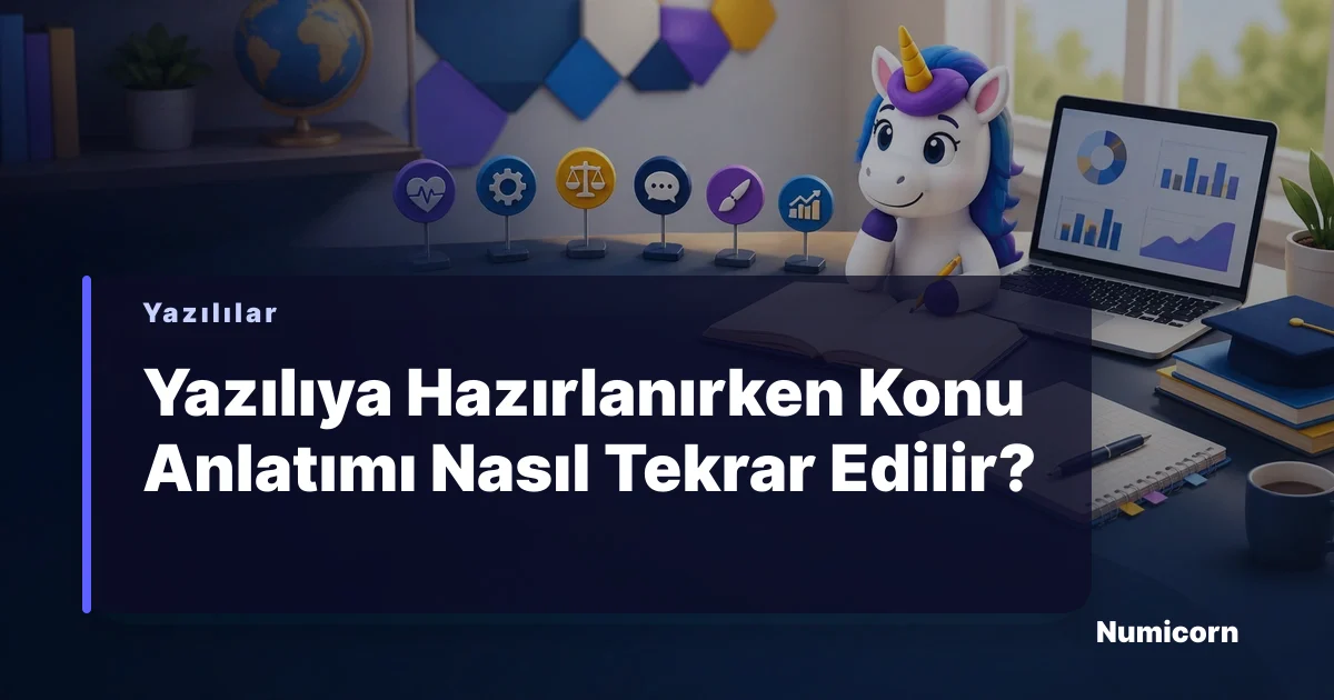 Yazılıya hazırlanan öğrenci ders çalışıyor