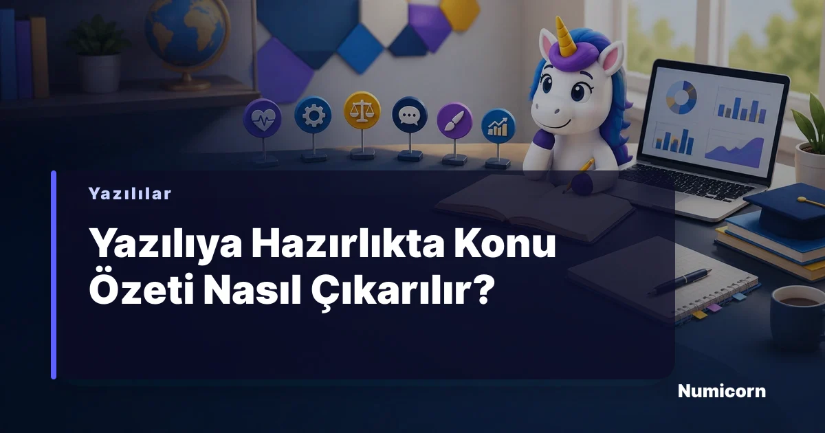 Yazılılara hazırlanan öğrenci konu özeti çıkarıyor