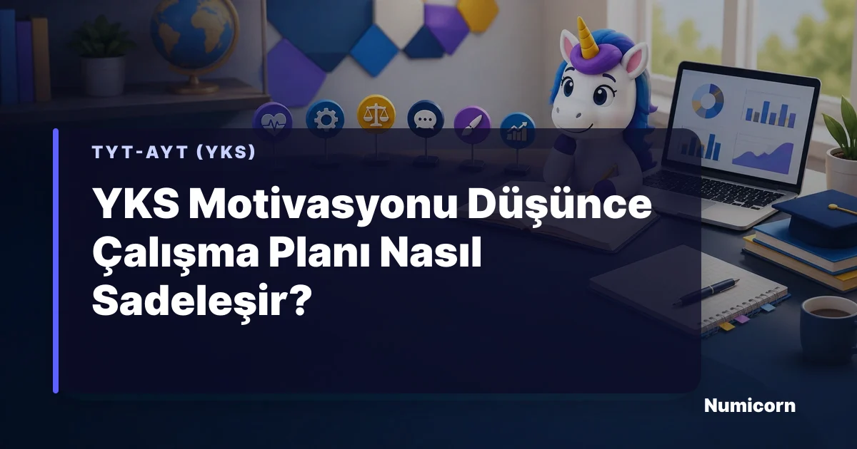 YKS çalışma planını sadeleştiren Numicorn maskotu