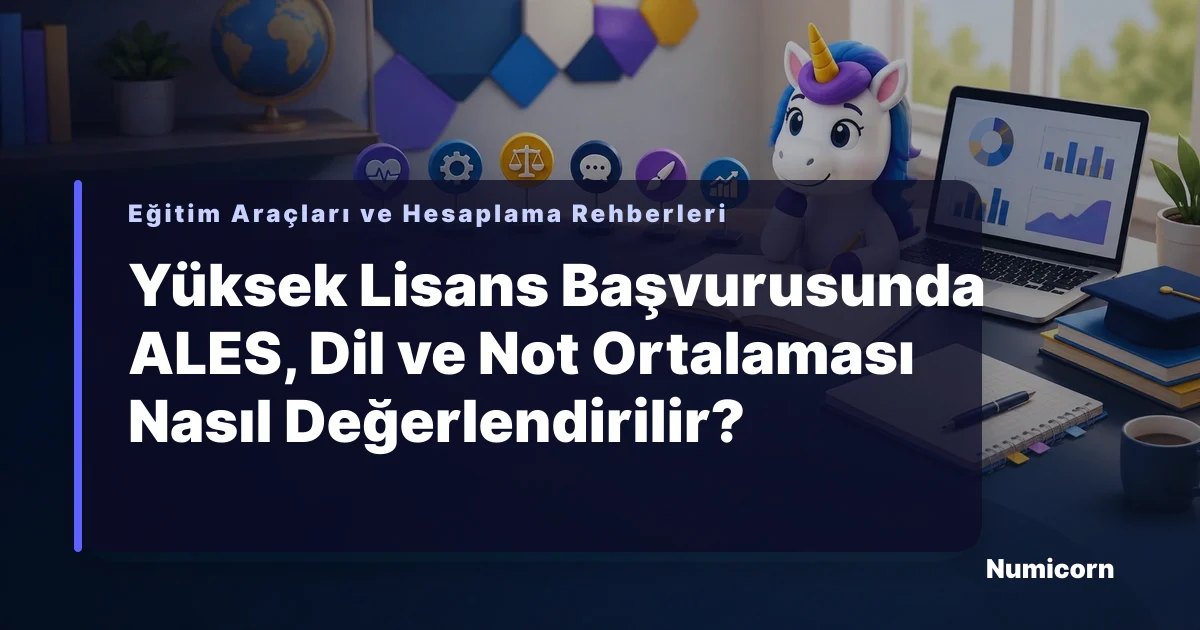 Yüksek lisans başvurusunda ALES, dil ve not ortalaması değerlendirme rehberi görseli