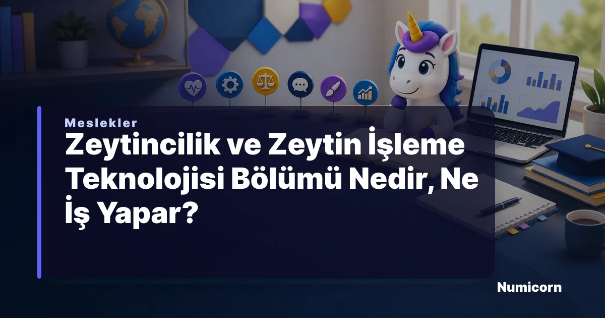 Zeytincilik ve Zeytin İşleme Teknolojisi bölümü ve meslek rehberi