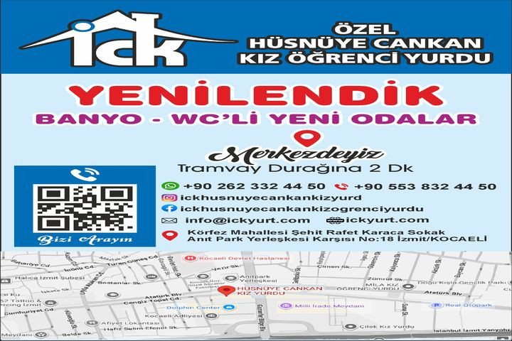 İCK Hüsnüye Cankan Kız Öğrenci Yurdu yurt görseli