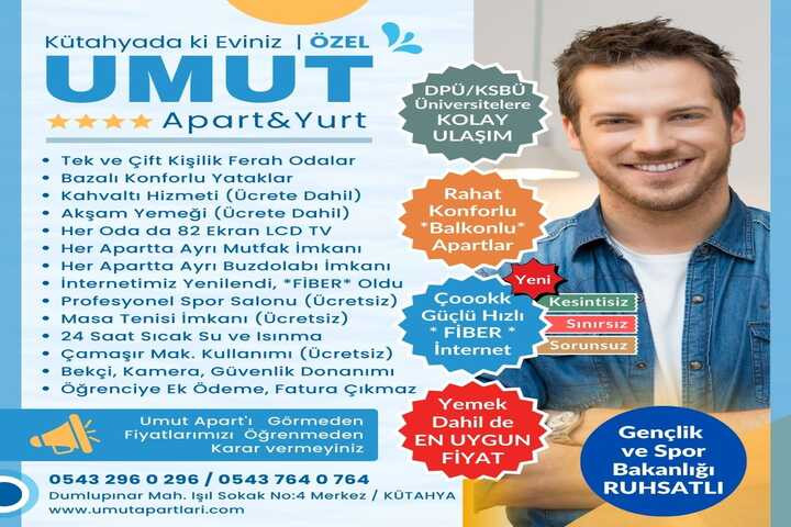 Kütahya Umut Erkek Apart Yurdu yurt görseli